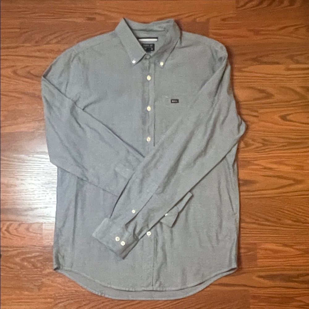 Men's RVCA Gray Button-Up Shirt